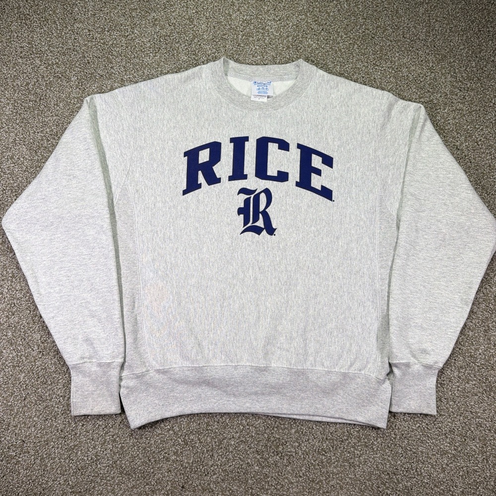 Vintage Rice University Champion Reverse Weave Size Medium 90s Y2K Excellent